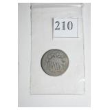 SHIELD NICKEL 1866 STARS/RAYS