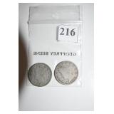 V NICKELS W/O CENTS (2) 1883