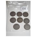 V NICKELS 1902, 03, 04, 05, 06, 07, 08 1910