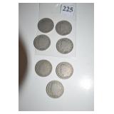 V NICKELS 1902, 03, 05, 06, 07, 08, 1910