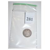 1908 - D BARBER DIME