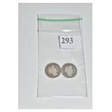 1913 P, 1914 P BARBER DIME