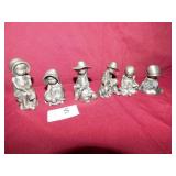 PEWTER HOLLY HOBBY FIGURINES, SET OF 3