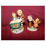 2 GOEBELS CHILD IN BASSINET & ANGEL WITH