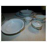 NORITAKE GUILFORD SERVING PLATTERS, BOWL, CREAMER