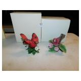 LENOX CARDINAL, PURPLE FINCH FIGURINES, OB