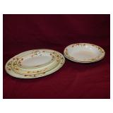 SET OF THREE HALL AUTUMN LEAF PLATTERS AND TWO
