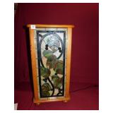 FAUX LEADED PANEL LIGHT IN CABINET 28"H 14"X 14"