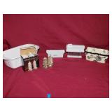 MEAT TENDERIZER, SILVERPLATED PAGODA SALT AND