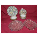 ASSORTED ORIENTAL DESIGN PLATES AND BOWLS,