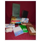 GROUP OF OFFICE SUPPLIES, FILE FOLDERS, TABLETS,