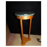 GREEN MARBLE TOP MODERN STAND LIGHT WOOD FINSH