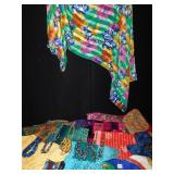 GROUP OF SCARVES AND RIBBON NECKLACES