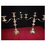 2 CANDLELABRAS, 19" TALL. ONE MISSING A PIECE BUT