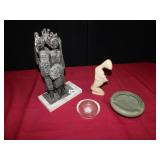 ALUMINUM STATUE ON MARBLE BASE BY ROSE ANN