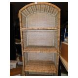 WICKER SHELVING UNIT, APPROX. 5