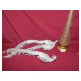 CHRISTMAS DECORATIONS FEATHERED BIRDS