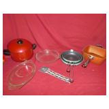 ASSORTED FRY PANS, COPPER CHEF NEEDS CLEANED, NFL