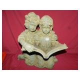 20IN RESIN STATUE MISSING 1 FOOT +7IN ROUND CROCK