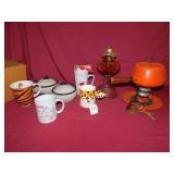 OIL LAMP FONDUE POT ETC.