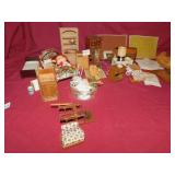 DOLL FURNATURE LIGHTING METAL BED CAST IRON STOVE