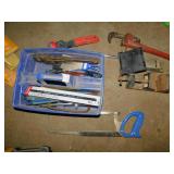 HACK SAW, BLADES, PIPE WRENCHES, METAL CLAMP, ETC