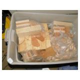 BIN FILLED WITH WOODEN PIECES, ROUND & SQUARE