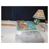 DECORATIVE LAMP 2 SERVING TRAY 1 METAL