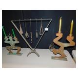 DECORATIVE METAL CANDLE HOLDERS, WIND CHIME