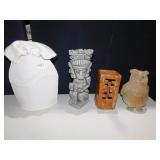OWL AZTEC FIGURE, SMALL VASE ,DECORATIVE VASE