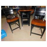 DROP SIDE TABLE AND 2 CHAIR PUB CHAIRS
