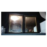 BLACK/GOLD TRIM WALL CABINETS MIRRORED FRONT 25"