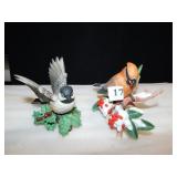 LENOX CEDAR WAXING & CHICKADEE FIGURINES