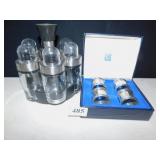 KIRK PEWTER NAPKIN RINGS, CONDIMENT HOLDER