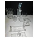DECANTER, WATER PITCHER, SUGAR BOWL, COVERED