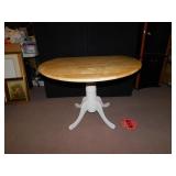 DROP TABLE NATURAL FINISH W/ WHITE BASE 30" H X