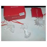 SNOWFLAKE AND 2 ANGEL ORNAMENTS