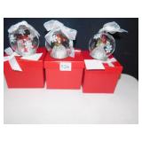 THREE GLASS ORNAMENTS
