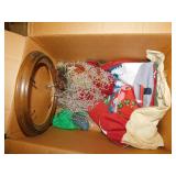 BEADS, OVAL FRAME, MIRRORED STAND METAL BOX, 10