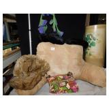 BED PILLOW, FOSSIL BAG, TULIP SCARF, FUR MUFF