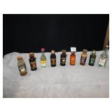 9 MINI LIQUOR BOTTLES