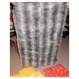 FAUX FUR BLANKET, DRAPES, SLEEPING BAG VINTAGE