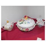 CASSEROLE, CREAMER/ SUGAR SPODE COPELAND GREAT
