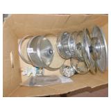 LARGE ASSORTMENT OF LIDS, NEW BOOK HOLDER