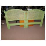 TWIN CANED BACK LIME GREEN HEADBOARD 42" H X 42"