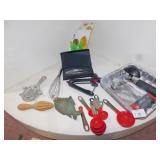 WINE OPENER, CAST FISH DISH, MEASURING SPOONS,