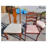 VICTORIAN WALNUT CHAIR DAMAGE ON BACK & 2 OTHER