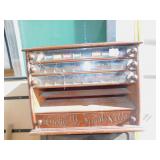 SEWING CABINET 3 THICK GLASS FRONT DRAWERS, 1