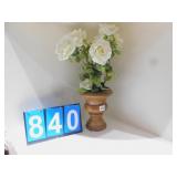 ARTIFICAL SILK FLOWERS IN PLANTER 22" H