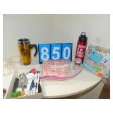 PIE PAN, BIRTHDAY CANDLES/NAPKINS, WIRE OPENER,